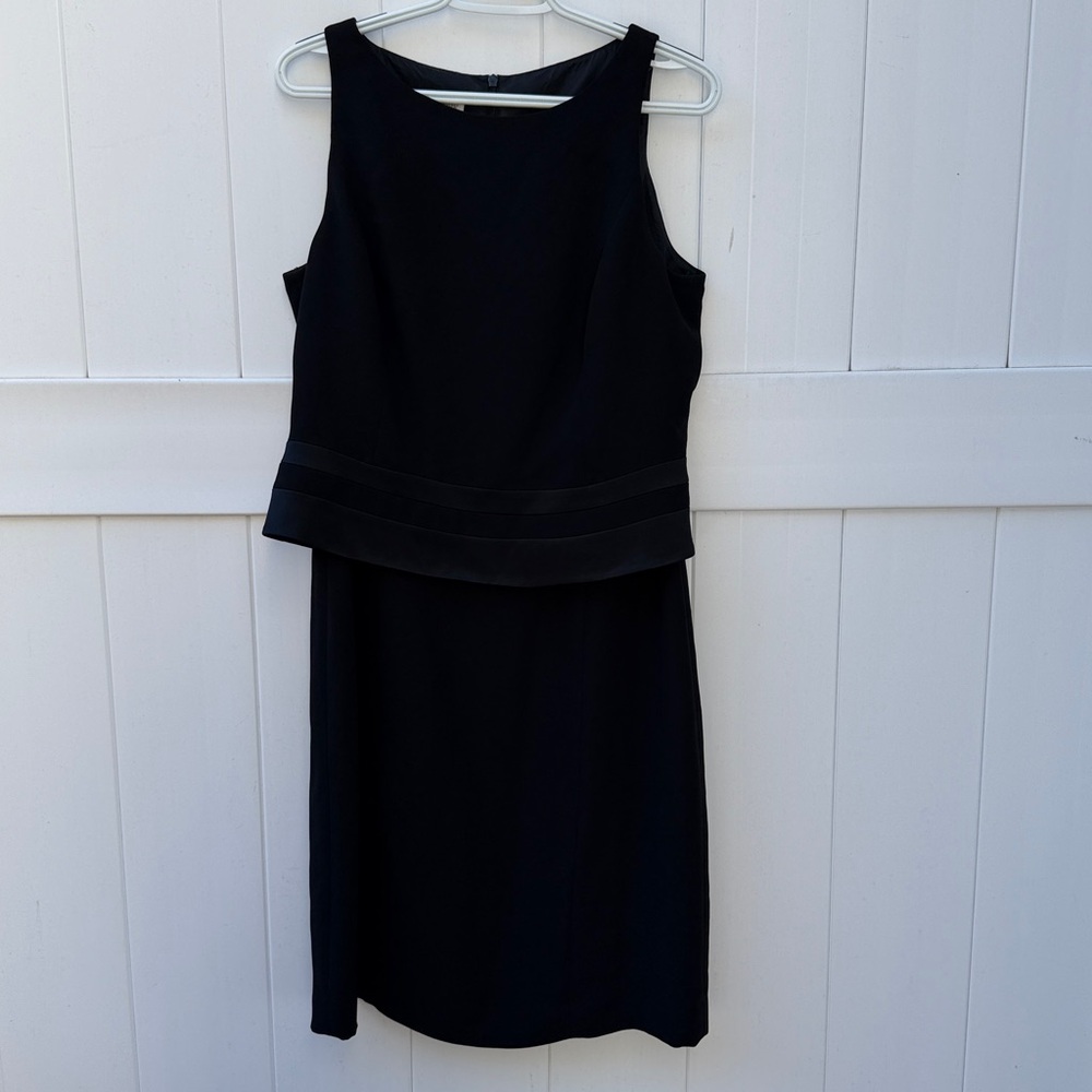 Jones New York Black Peplum Midi Dress SZ 12
